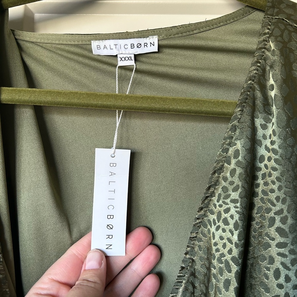 Savannah Print Kimono Maxi XXXL olive